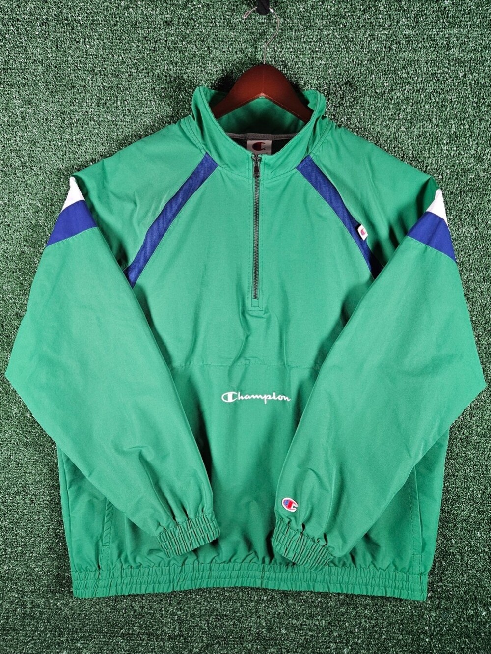 Champion Classic Gameday 1/4 Zip Pullover Jacket / Mens Size XL / Color - Green